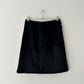 Pleated suede skirt | Black