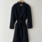Belted wool coat | Anthracite