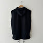 Hooded zip vest | Black