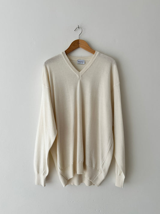 Wool knitted sweater | Off white