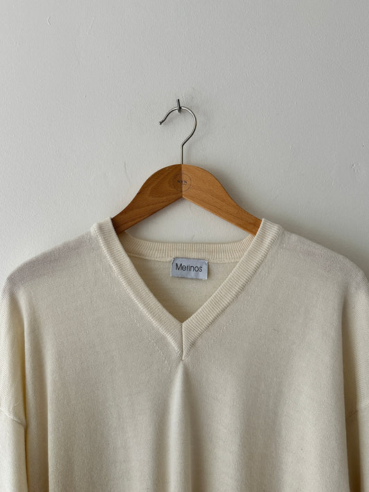 Wool knitted sweater | Off white