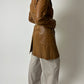 Leather belted coat | Cognac