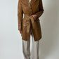 Leather belted coat | Cognac