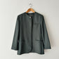 Collarless wool blazer | Sea green