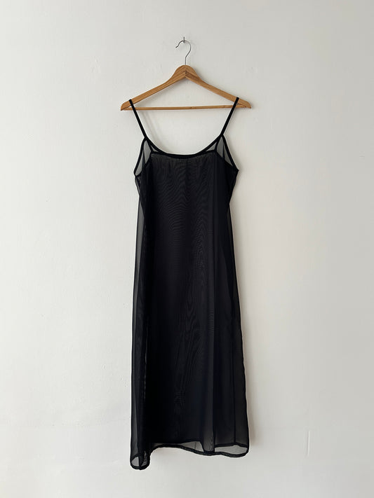 Sheer strap dress | Black