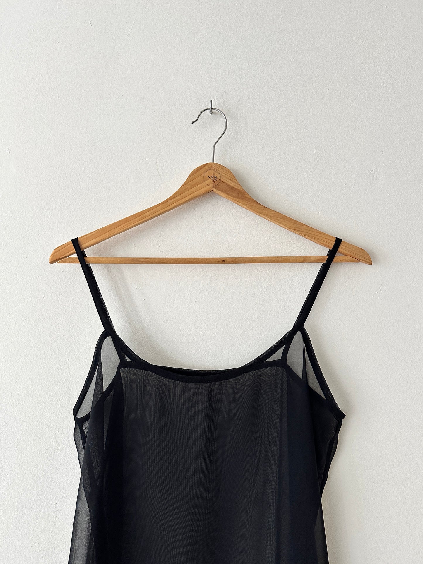 Sheer strap dress | Black