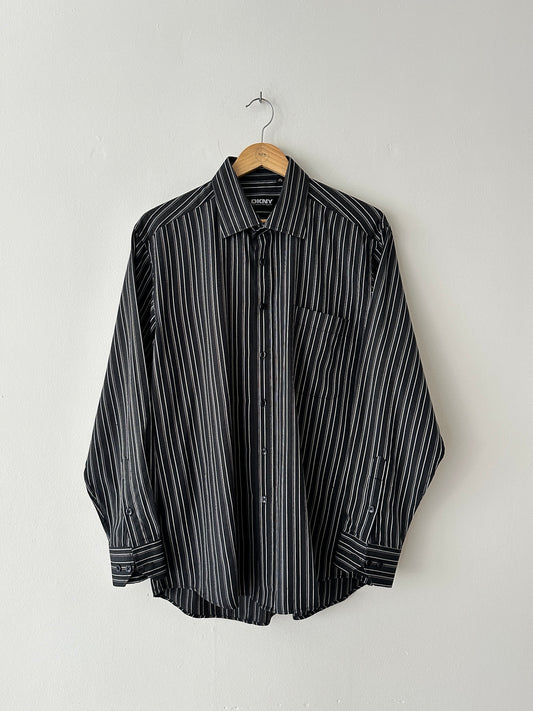 Oversized striped shirt | Black / White