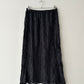 Crinkled silk skirt | Black