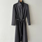 Belted wool coat | Grey