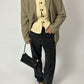 Relaxed fit wool blazer | Beige Grey