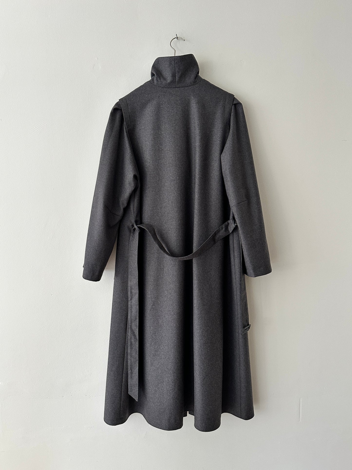 Belted wool coat | Grey