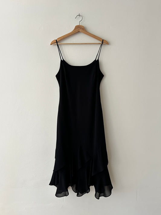 Sheer strap dress | Black