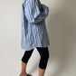 Oversized striped shirt | Blue / white