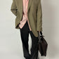 Relaxed fit wool blazer | Beige Grey