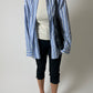 Oversized striped shirt | Blue / white