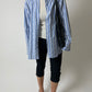 Oversized striped shirt | Blue / white