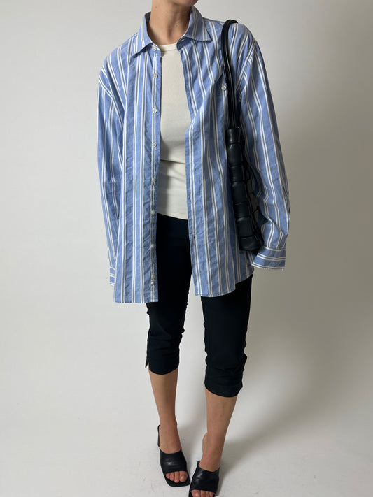 Oversized striped shirt | Blue / white