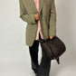 Relaxed fit wool blazer | Beige Grey