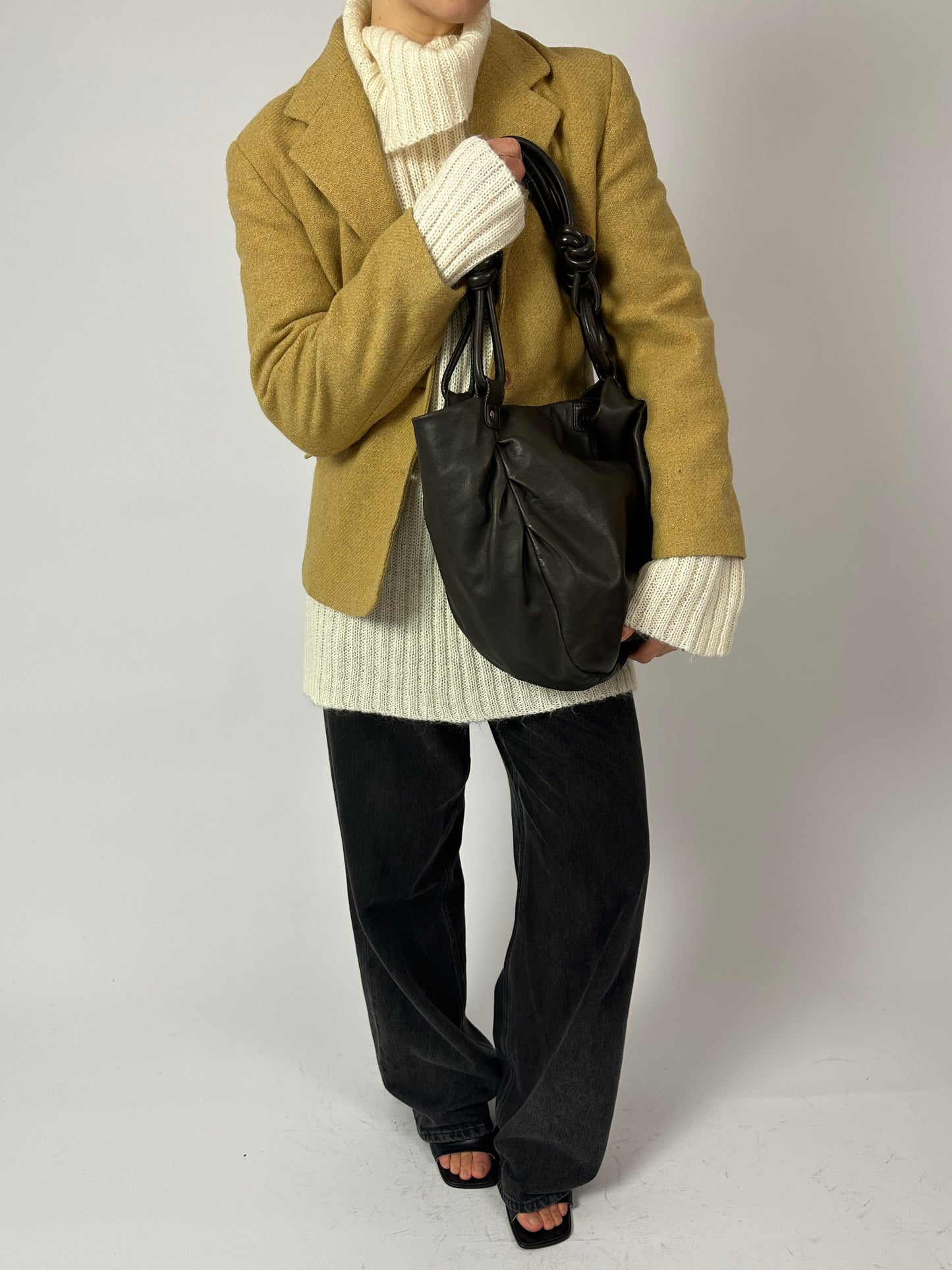 Wool fitted blazer | Ochre