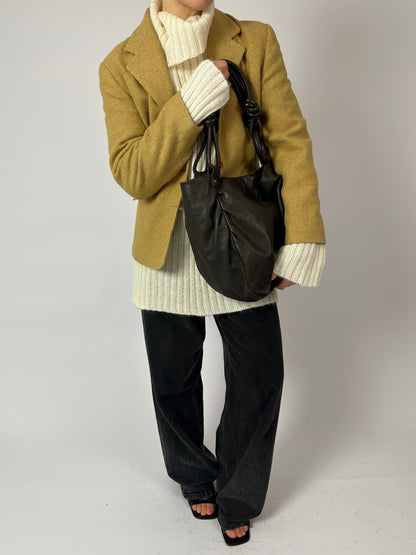 Wool fitted blazer | Ochre