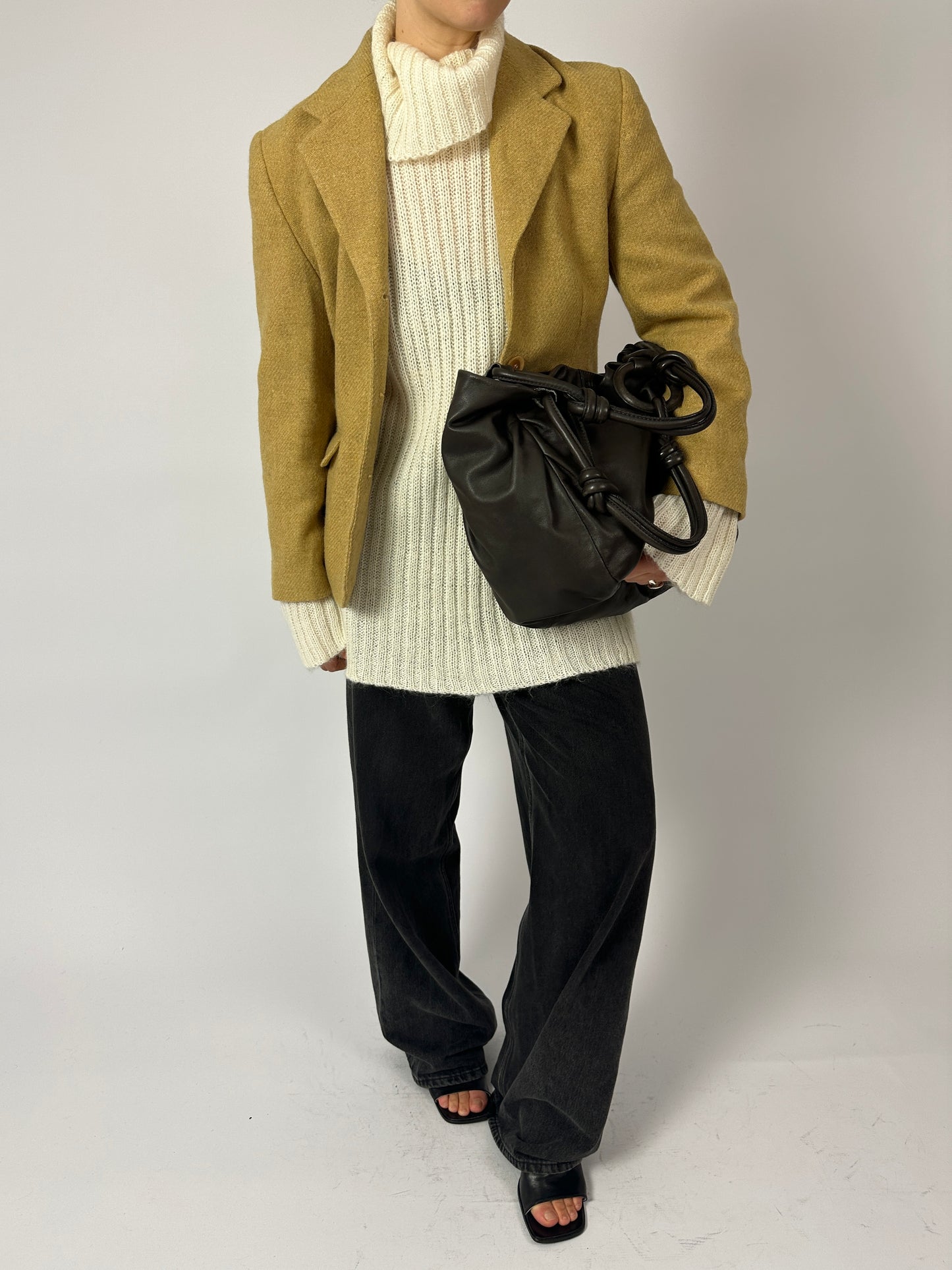Wool fitted blazer | Ochre