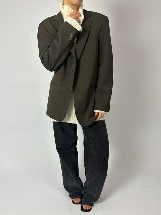 Relaxed fit wool blazer | Moss