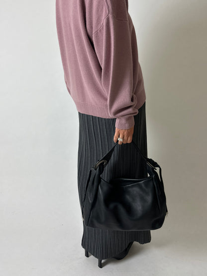 Pleated maxi skirt | Grey