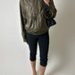 Leather bomber jacket | Green