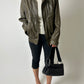 Leather bomber jacket | Green