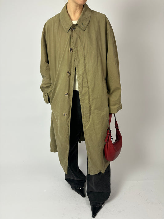 Long trenchcoat | Dark olive green
