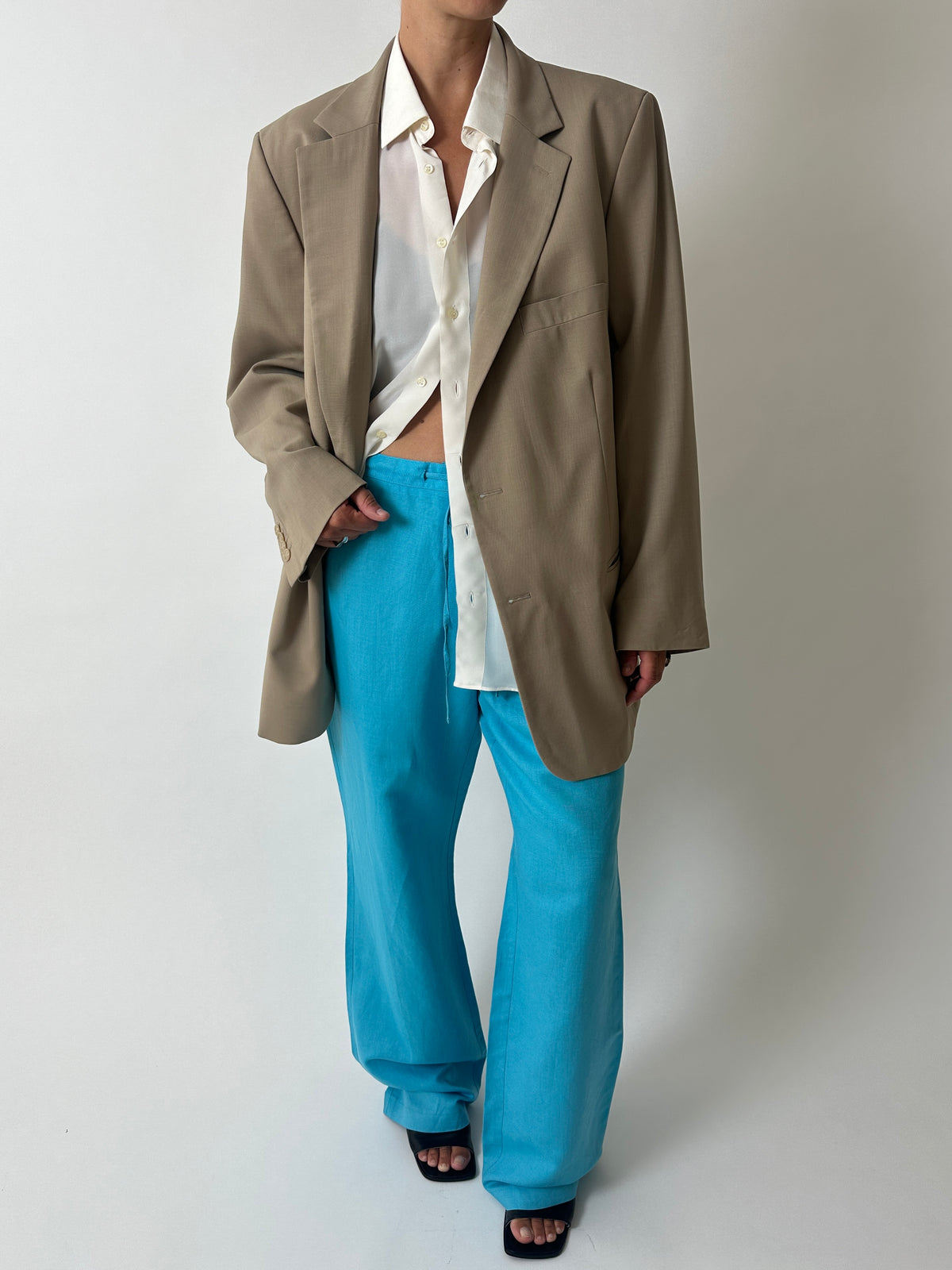 Relaxed fit blazer | Beige