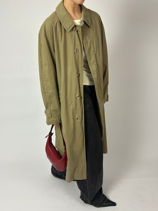 Long trenchcoat | Dark olive green