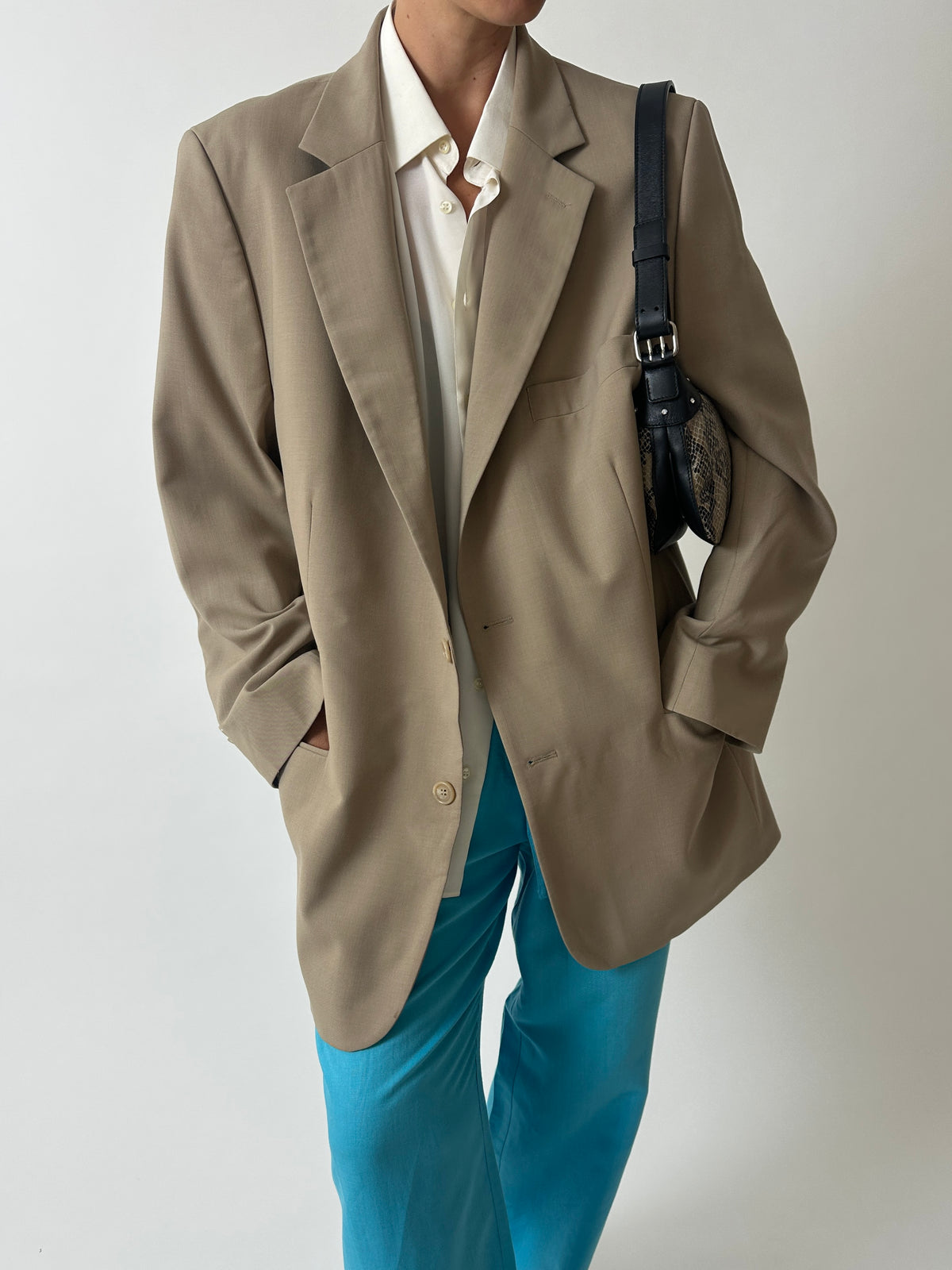 Relaxed fit blazer | Beige