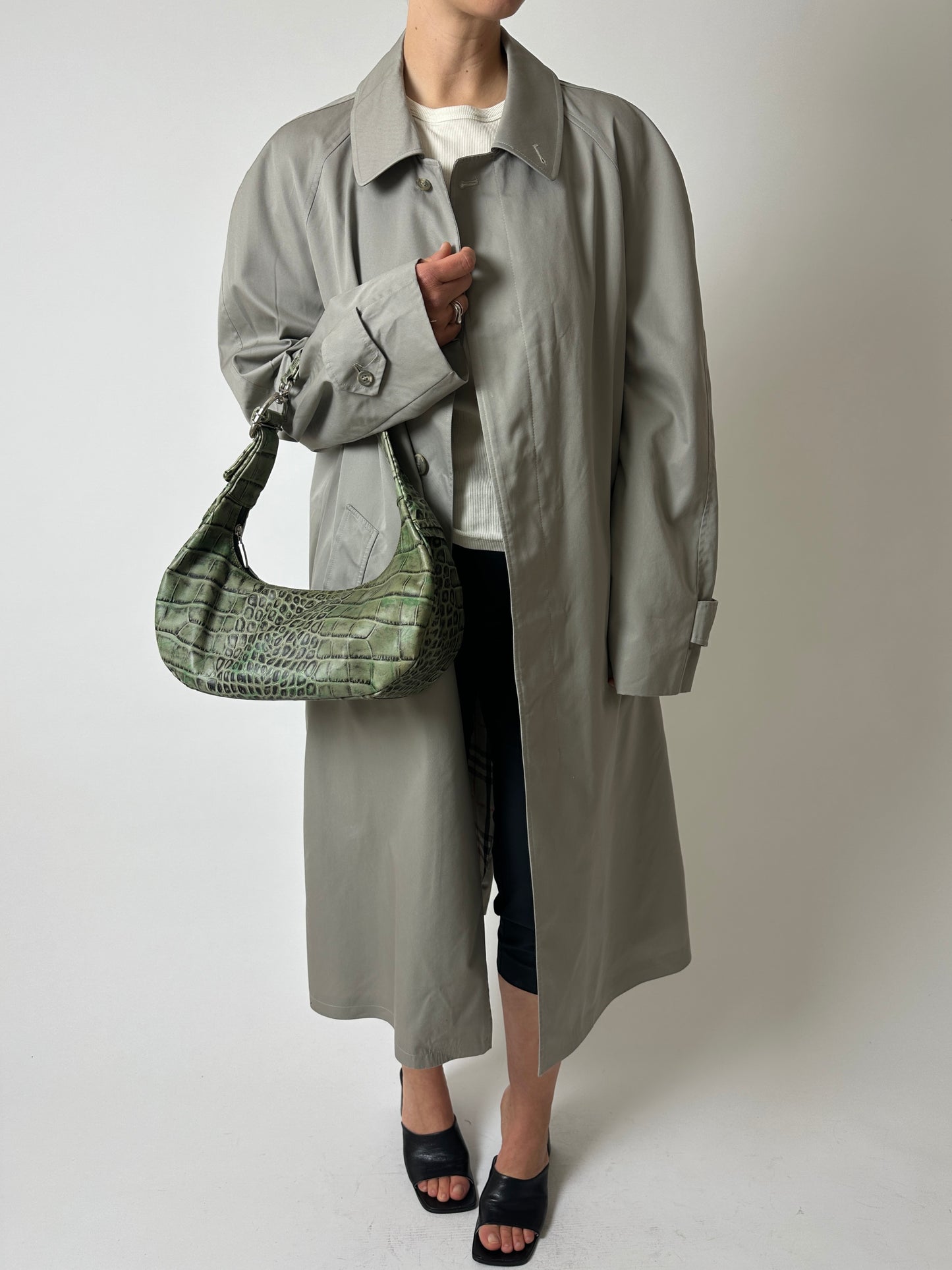 Leather shoulder bag | Forest green