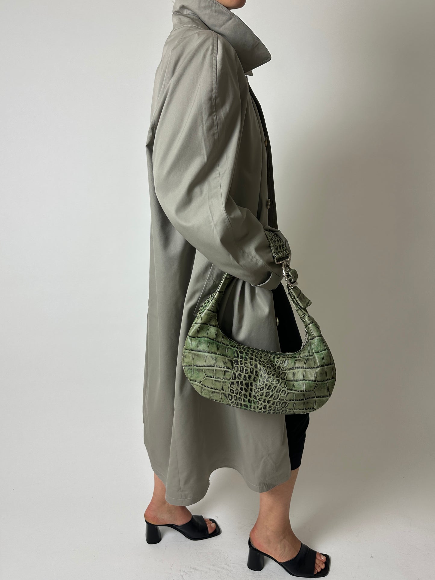Leather shoulder bag | Forest green