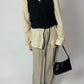 Cropped zip vest | Black