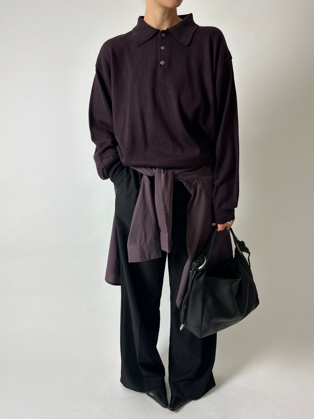 Leather shoulder bag | Black