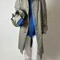 Long mac coat | Grey / beige