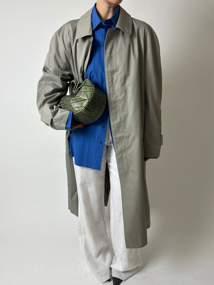 Long mac coat | Grey / beige