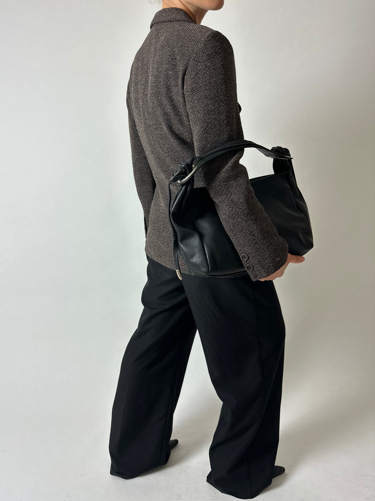 Woven wool blazer | Brown
