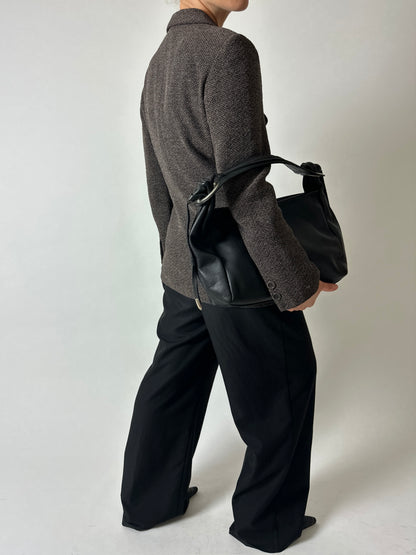 Woven wool blazer | Brown