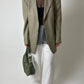 Oversized woven blazer | Beige / black