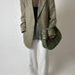 Oversized woven blazer | Beige / black