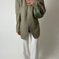 Oversized woven blazer | Beige / black
