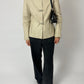 Leather fitted jacket | Stone