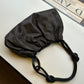 Leather shoulder bag | Dark brown / Black